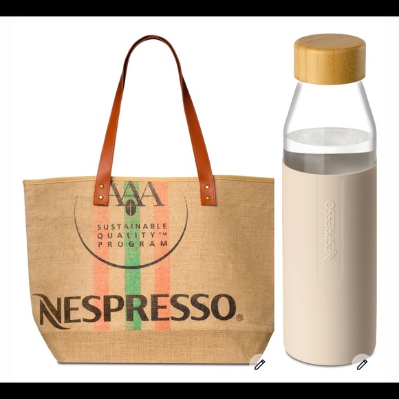 Nespresso Other Limited Time Nespresso Jute Bag And Glass Water